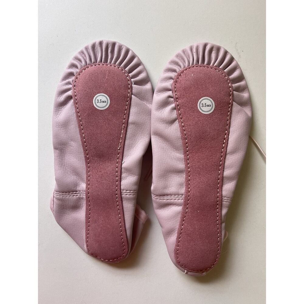 Ballet Shoes for Girls Kids Satin Leather Dance Shoes Soft Ballerina 3.5 NIP